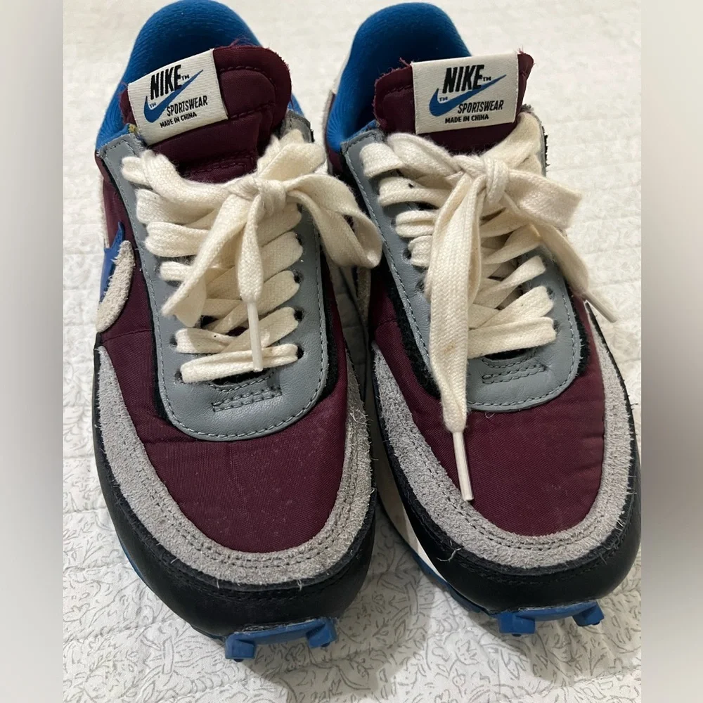 Nike Men’s Maroon and Blue Sportswear Sacai Undercover Sneakers Sz 4.5